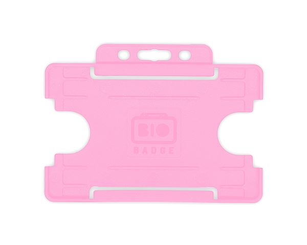Pink Single-Sided Open Faced ID Card Holders - Landscape (Pack of 100)
